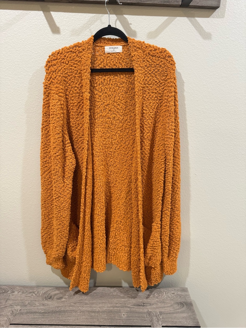 Zenana Outfitters Open-Front Popcorn Knit Cardigan - Picture 2 of 6